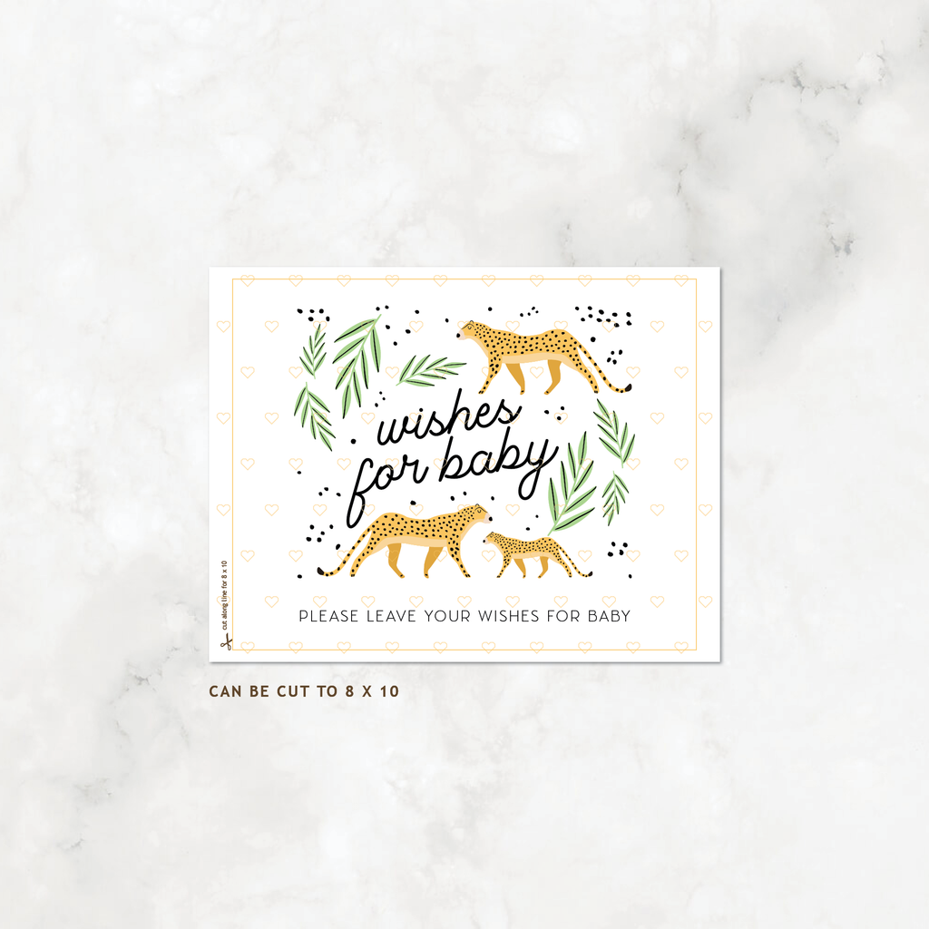 Cheetah Baby Shower Games, 6-Pack — INSTANT DOWNLOAD