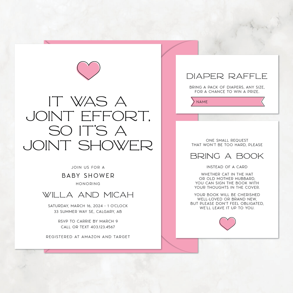 Joint Effort Baby Shower Invitation Set