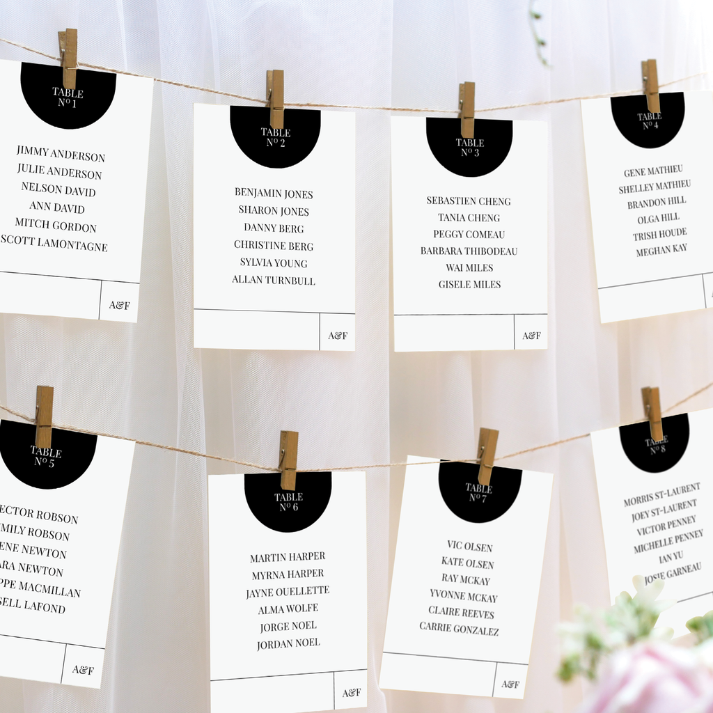 Arch Wedding Seating Chart with Twine and Clothes Pins