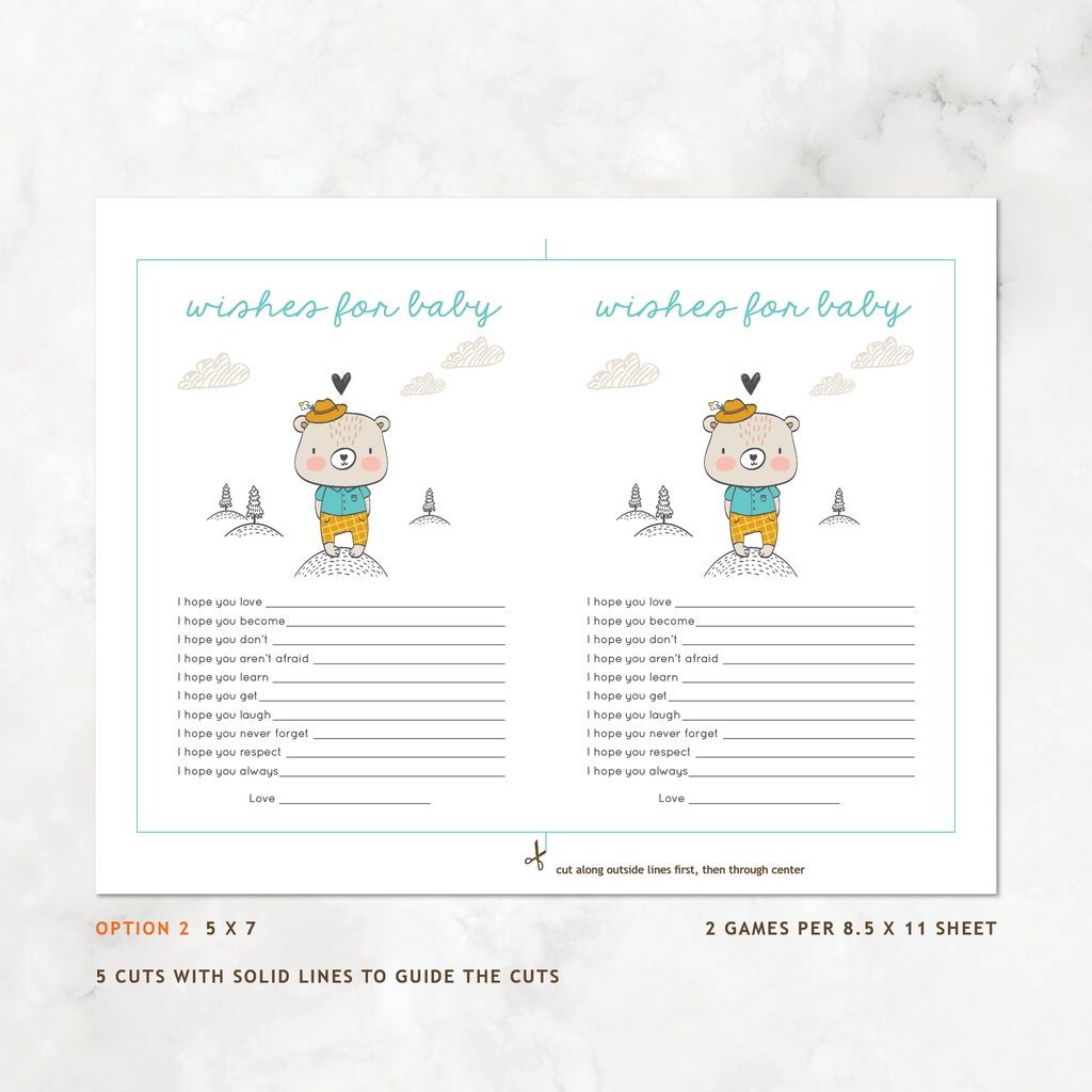 Bear Baby Shower Games, Boy, 6-Pack — INSTANT DOWNLOAD