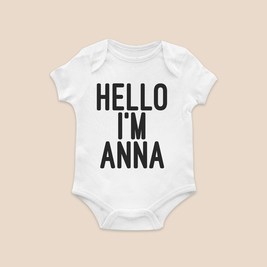 "Hello I'm Name" Baby Bodysuit