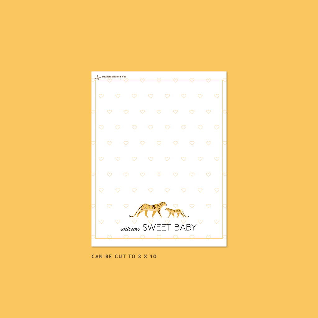 Cheetah Baby Shower Guest Book — INSTANT DOWNLOAD