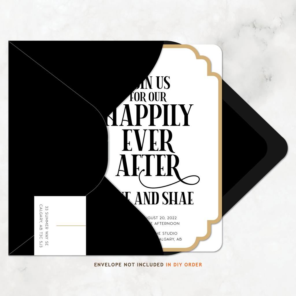 Curve Wedding Invitation Set, Happily Ever After — DIY or PRINTED