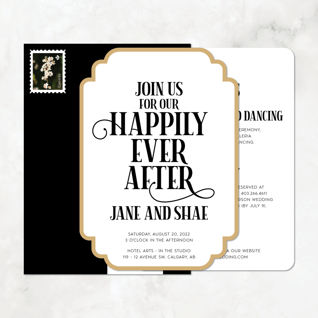 Curve Wedding Invitation Set, Happily Ever After