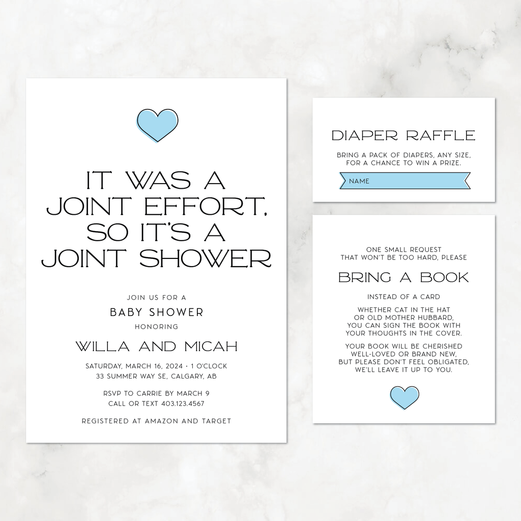 Joint Effort Baby Shower Invitation Set