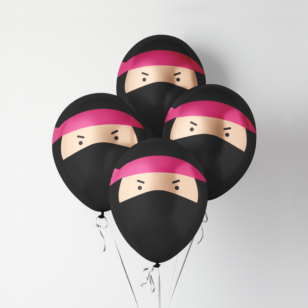 Ninja Birthday Balloon Eyes, Pink
