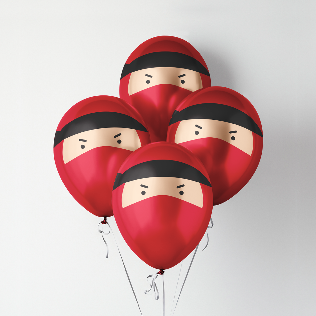 Ninja Birthday Balloon Eyes, Red — INSTANT DOWNLOAD