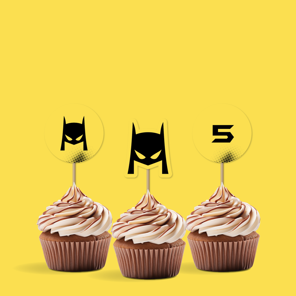 Superhero Birthday Cupcake Toppers