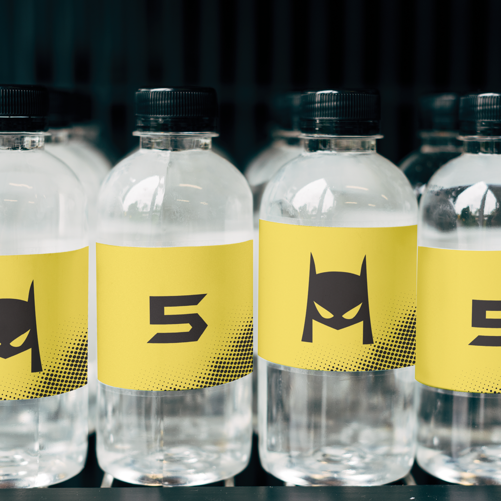 Superhero Birthday Water Bottle Labels — DIY or PRINTED