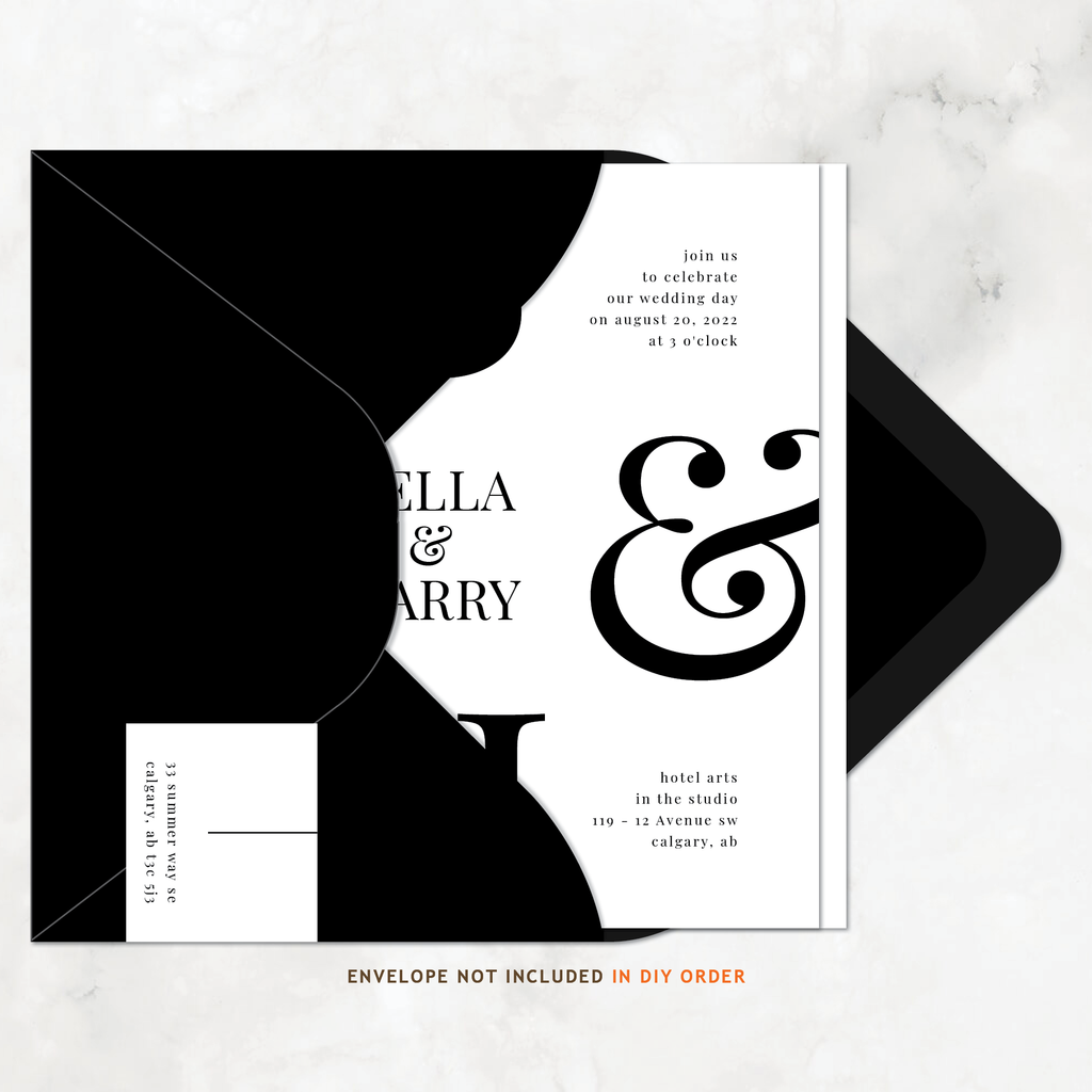 Typography Wedding Invitation Set, Ampersand — DIY or PRINTED