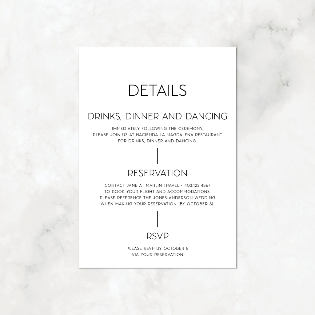 Typography Wedding Invitation Set, Destination — DIY or PRINTED