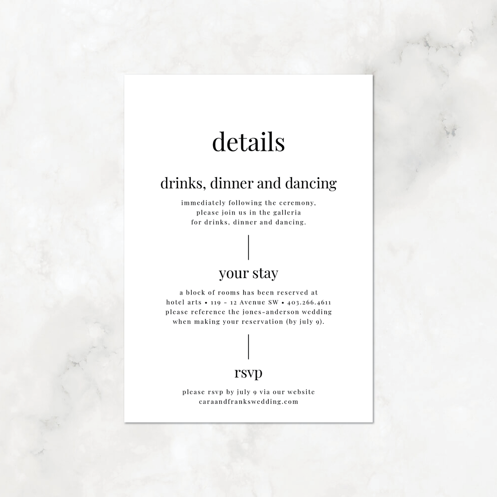 Typography Wedding Invitation Set, Horizontal — DIY or PRINTED