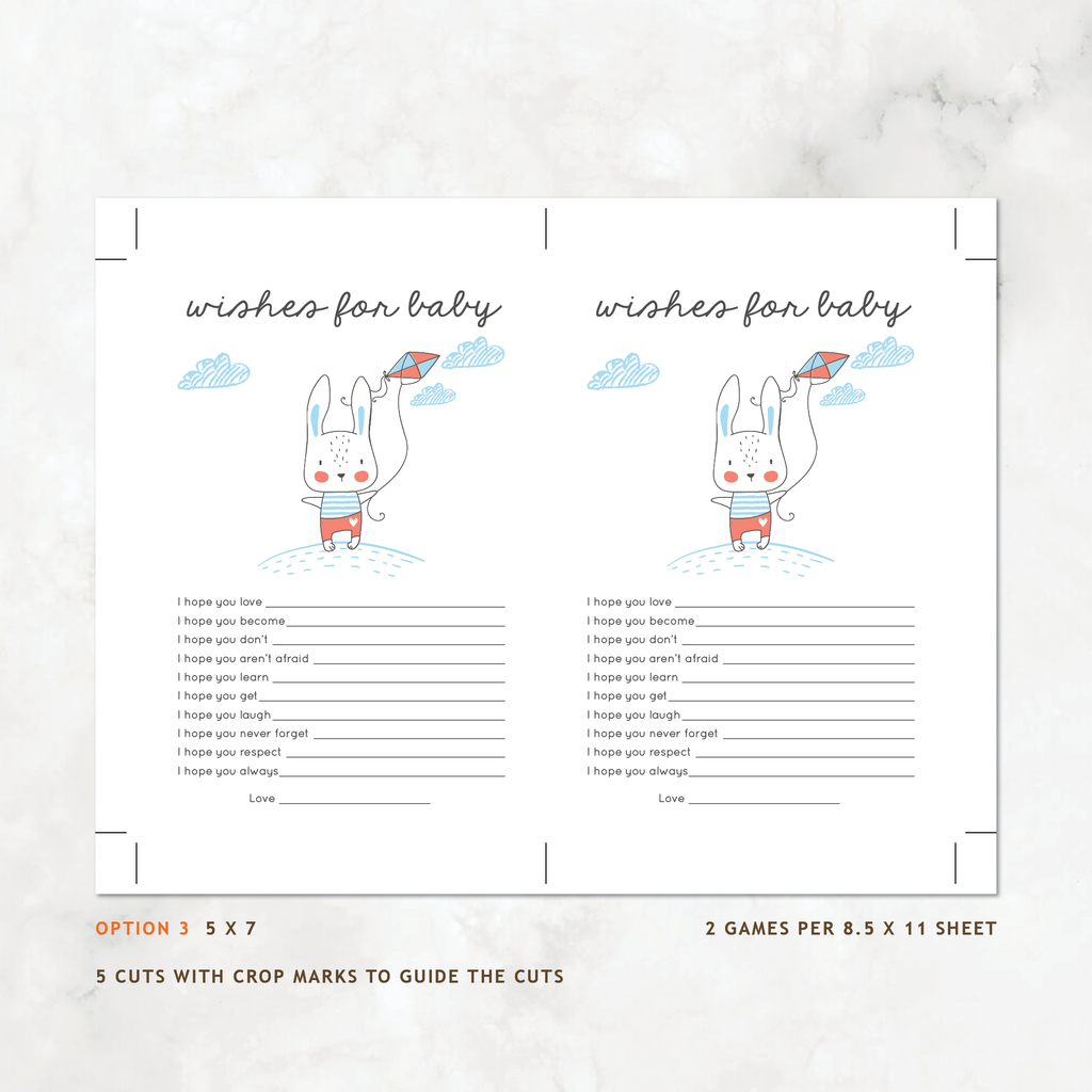 Bunny Baby Shower Games, Boy, 6-Pack — INSTANT DOWNLOAD