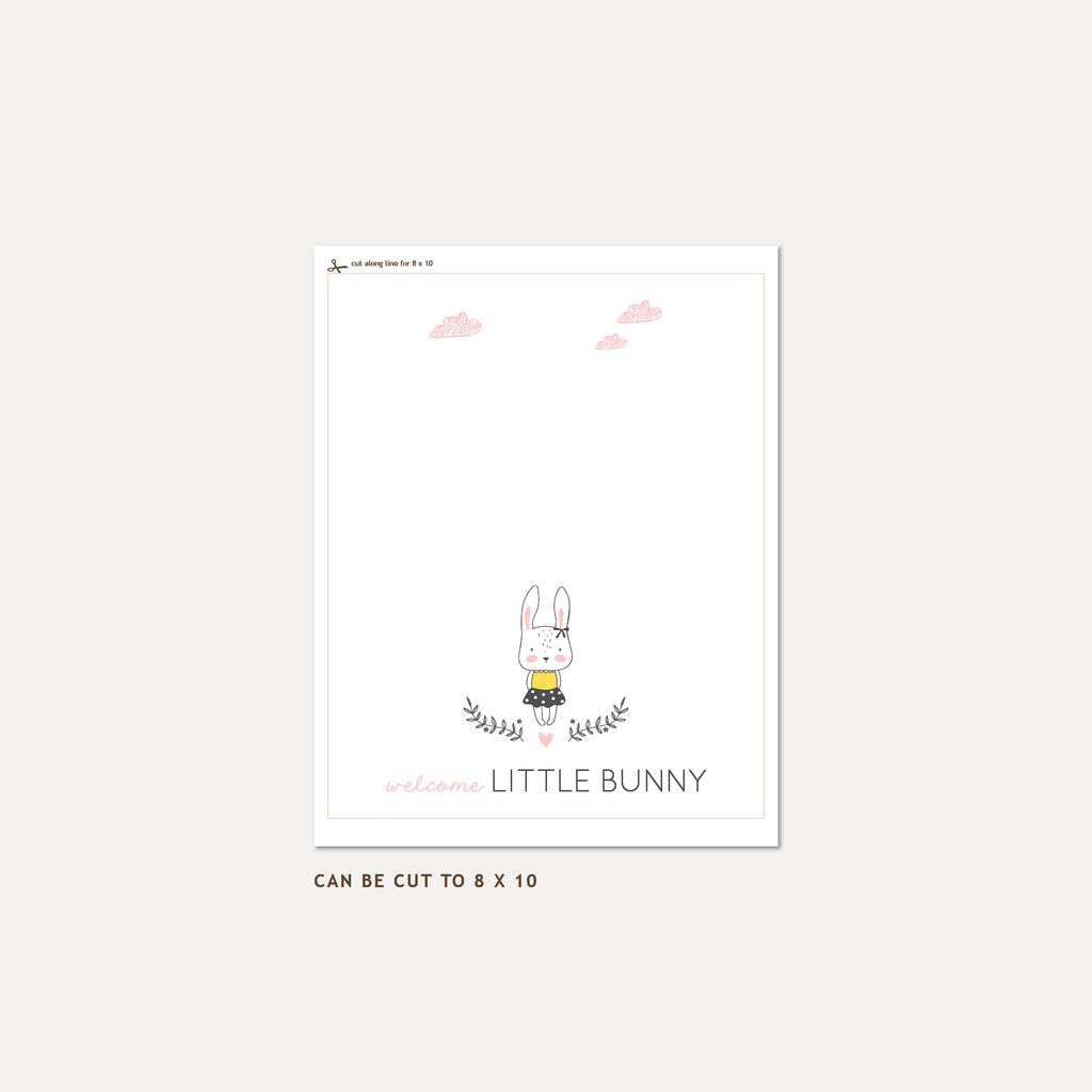 Bunny Baby Shower Guest Book, Girl — INSTANT DOWNLOAD
