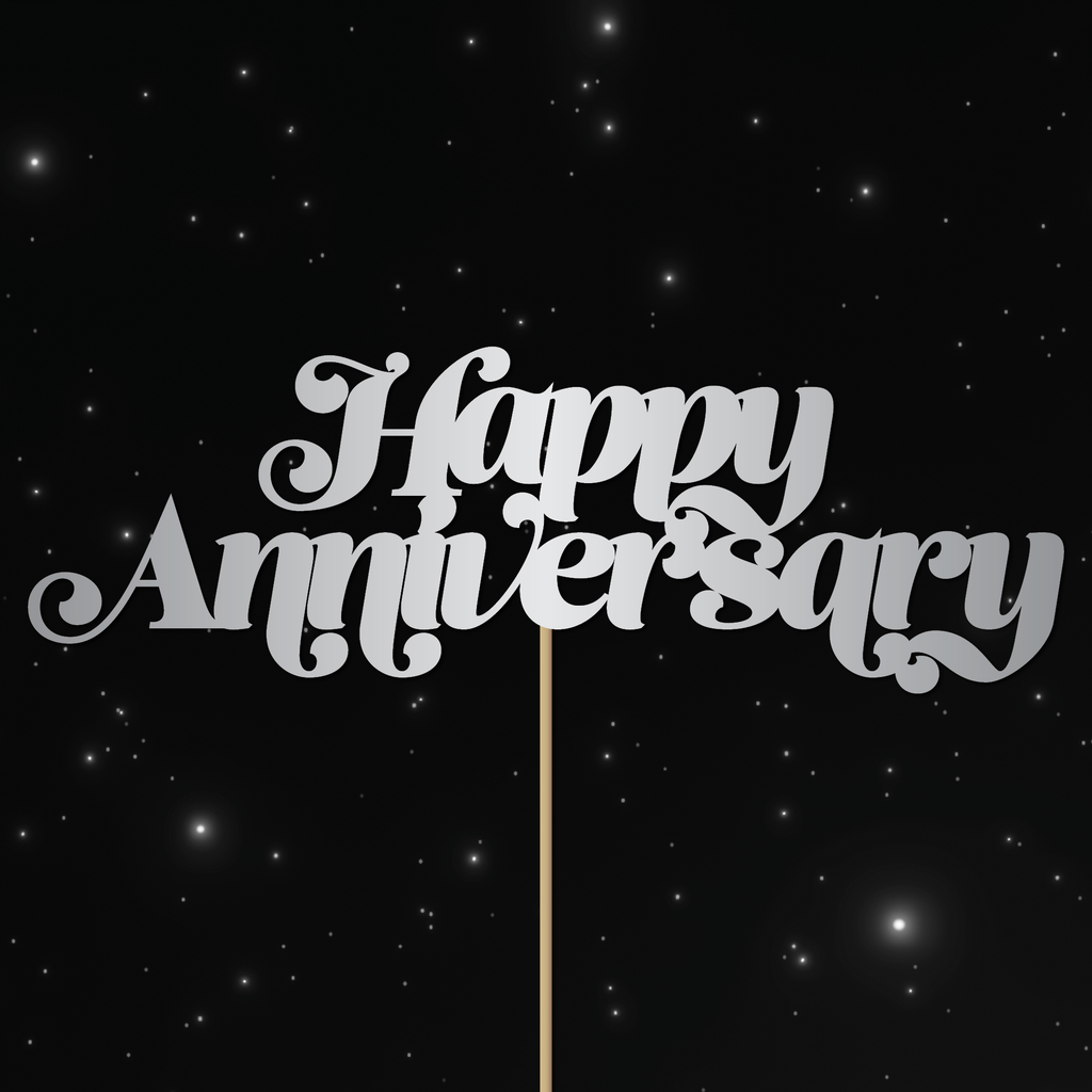 "Happy Anniversary" Cake Topper SVG Cut File