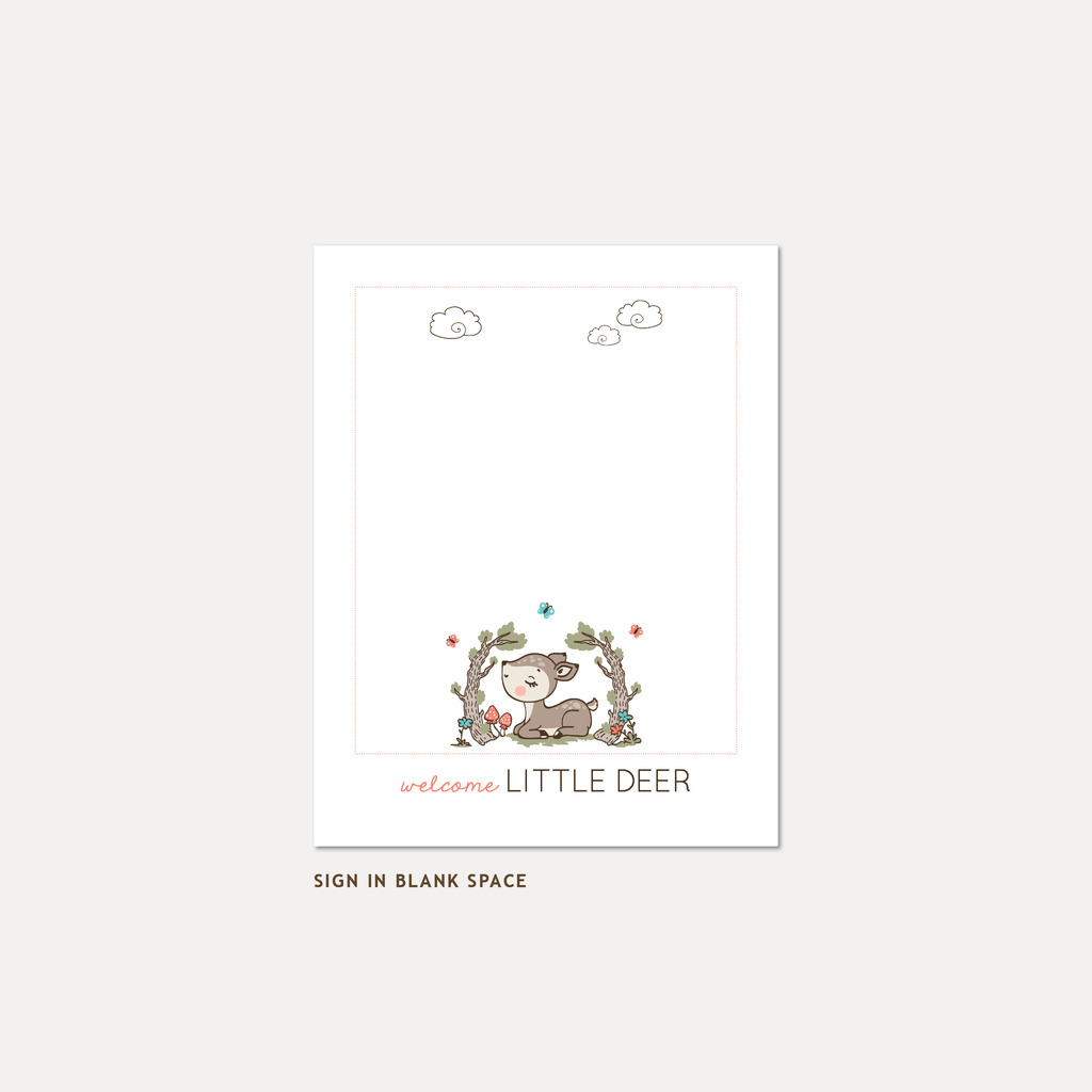 Deer Baby Shower Guest Book, Girl — INSTANT DOWNLOAD