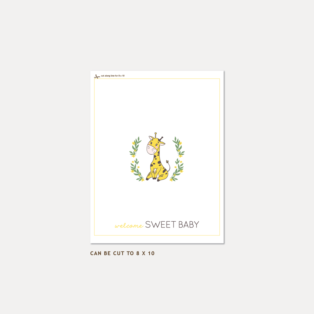 Giraffe Baby Shower Guest Book — INSTANT DOWNLOAD