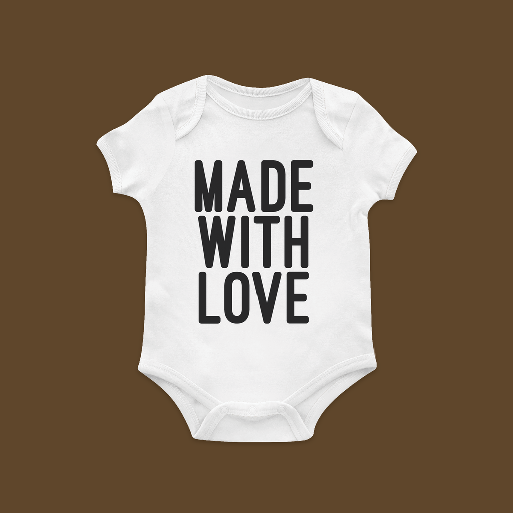 "Made With Love" Baby Bodysuit Pregnancy Announcement