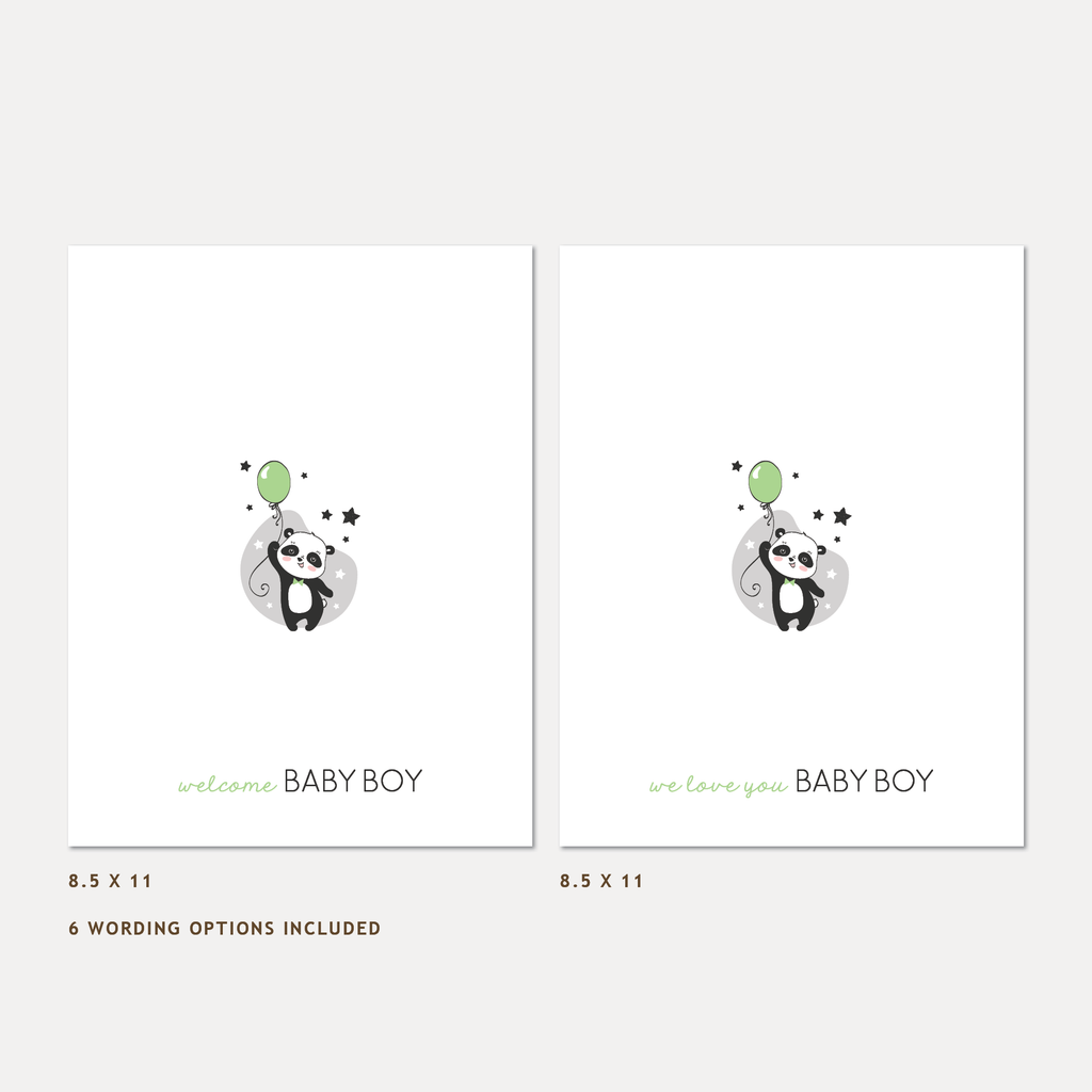 Panda Baby Shower Guest Book — INSTANT DOWNLOAD