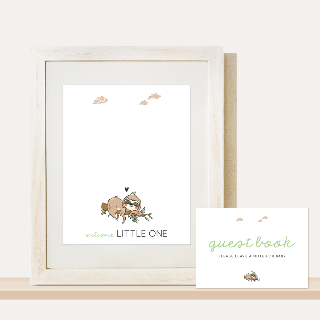 Sloth Baby Shower Guest Book