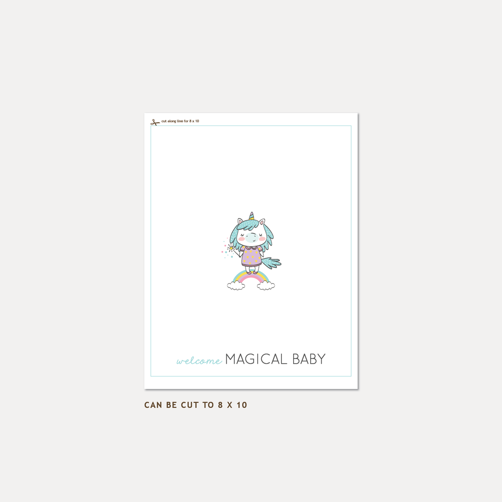 Unicorn Baby Shower Guest Book, Girl — INSTANT DOWNLOAD