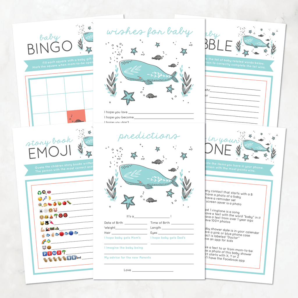 Whale Baby Shower Games